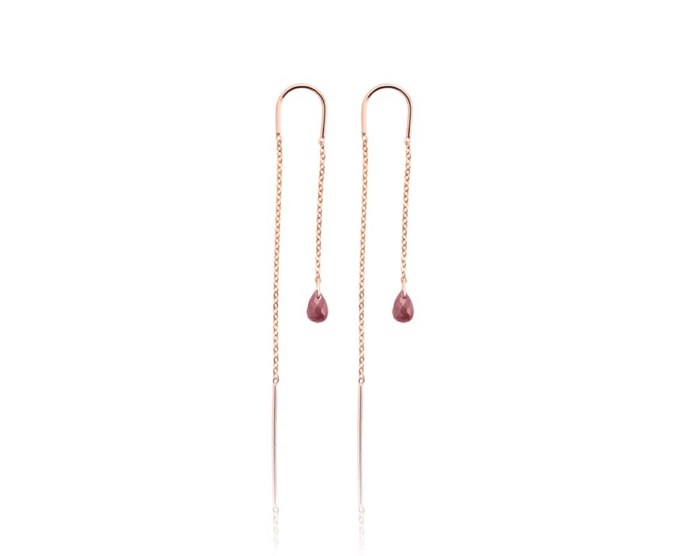 Viseće minđuše sa rubinom, birthstone za jul